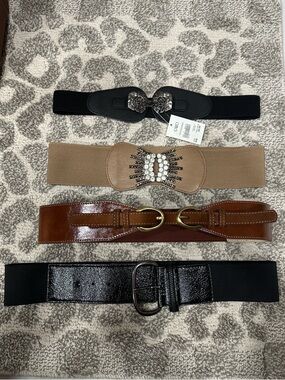 Set of  Four Women's Elastic Fashion Belts